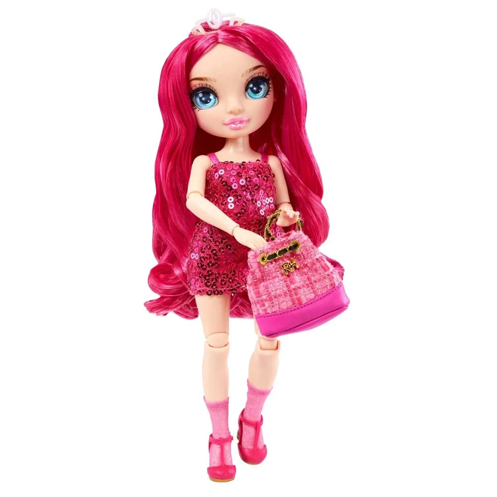 Rainbow High Jr High Series 2 Stella Monroe- 9" Fuchsia Pink Posable Fashion Doll with Designer Accessories and Open/Close Backpack. Great Toy Gift