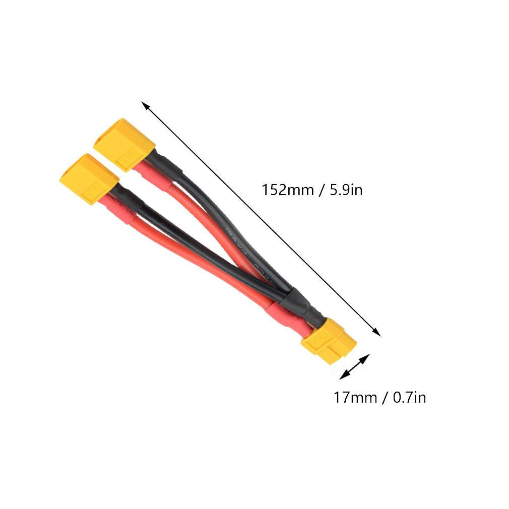 FLY RC 2pcs XT60 Parallel Battery Connector Cable Extension