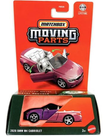 Matchbox Moving Parts 2020 BMW M4 Cabriolet [Pink] 02/50, 1:64 Scale Diecast Toy Vehicle
