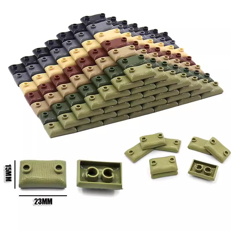 50 Pcs Military Building Blocks Sandbag, Bunker, Obstacle Sandbag Building Accessories, Tactical Equipment Assembling Scene Building Toys, Compatible