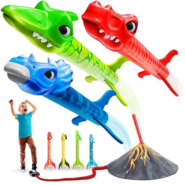 Ninja Blast Dinosaur Toy Rocket Launcher for Kids Toys for Kids 3-5 5-7 4-6 - Outdoor Toys for Kid Ages 4-8 - 3 4 Year Old Boy Birthday Gift - Gifts