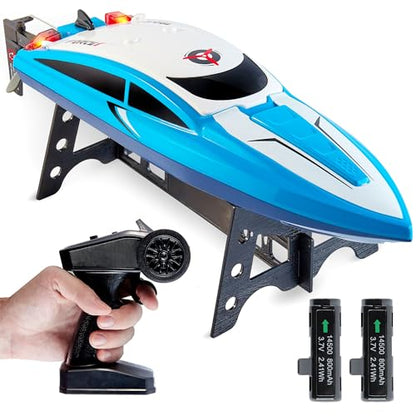 Force1 Velocity Blue Fast RC Boat- Remote Control Boats for Adults and Kids, Underwater Speed Racing Mini RC Boats for Pools and Lakes, 2.4GHZ