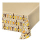 Creative Converting 324453 Cheers & Beers Plastic Border Print Tablecover, 54" x 102", Ivory