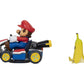 Super Mario Spin Out Mariokart Mario Racer Vehicle with 360 Spins, Wind Up and Go! Includes One 2.5” Mario Action Figure