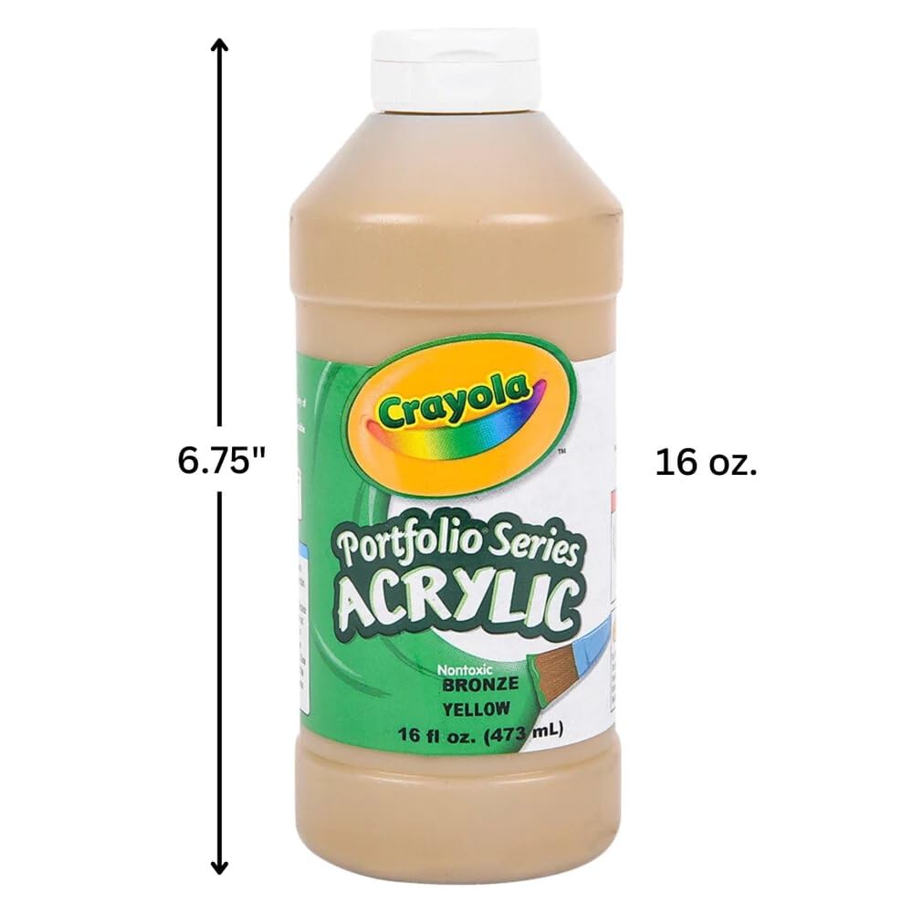 Crayola Portfolio Series 16-Ounce Acrylic Paint Bronze, Yellow, Gold, Pint (20-4016-530)