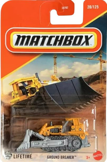 Matchbox Ground Breaker Diecast Car, Yellow/Orange, 1:64 Scale, 20/125