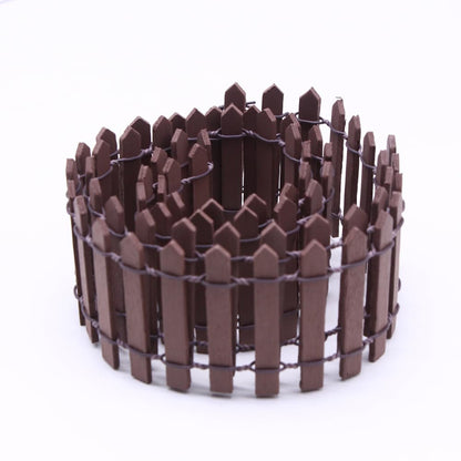 1 Pc Mini Fairy Garden Fence, 35 Inches, Brown, Micro Landscape Miniature Ornaments for Dollhouse, Crafts, Diorama Project, Plant Pot DIY