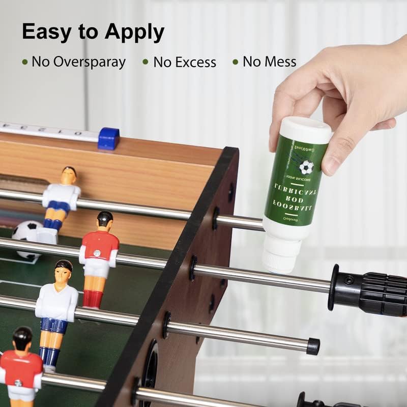 100% Pure Silicone Foosball Rod Lubricant for Sports Arcade Soccer Game Accessories, Foosball Rod Lubricant with Dauber Top Applicator, Easy-to-use