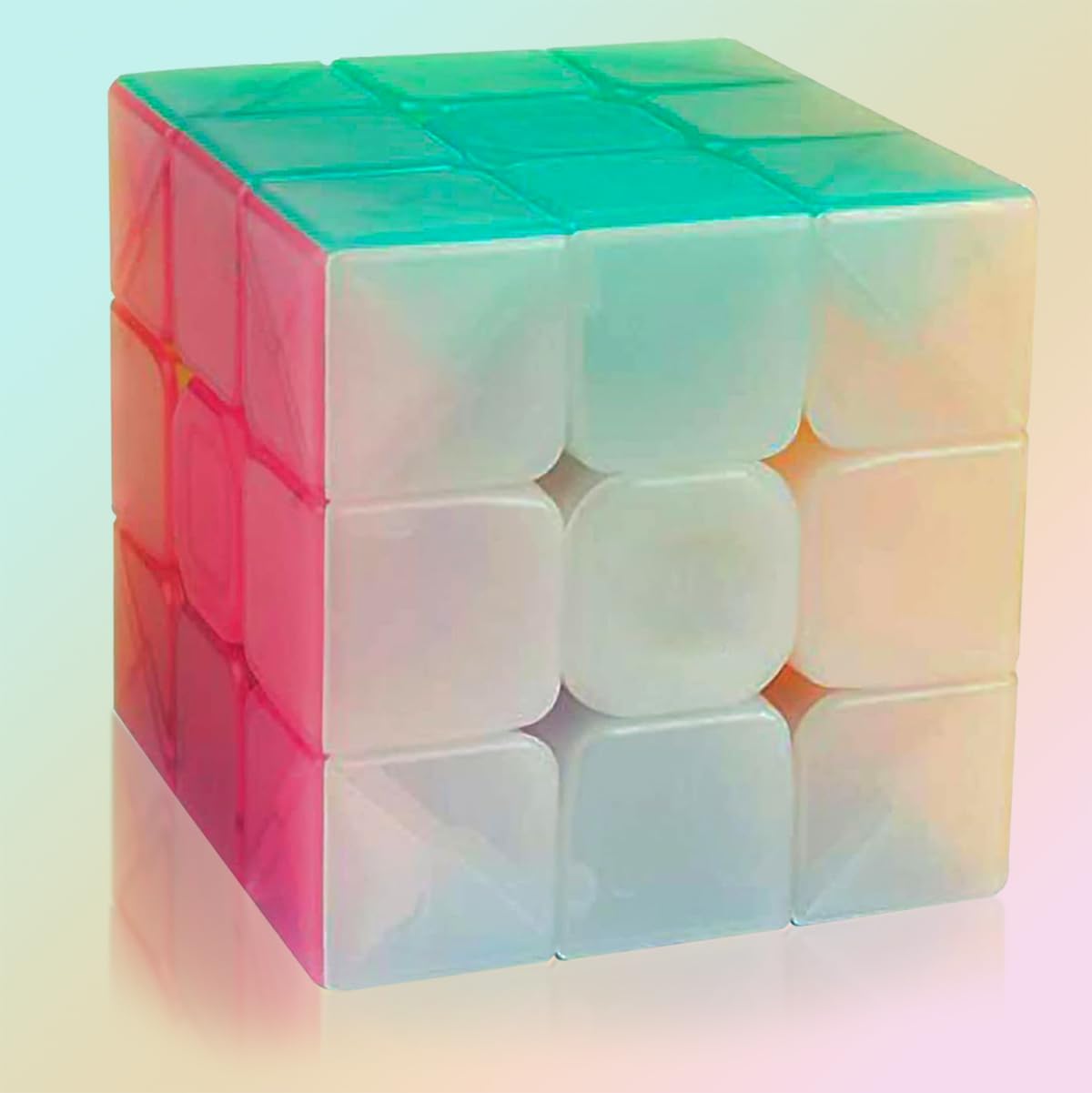 AMAZA 3x3 Speed Cube QiYi Toys 3x3x3 Warrior W Jelly Magic Cube Puzzles Transparent Pastel Color
