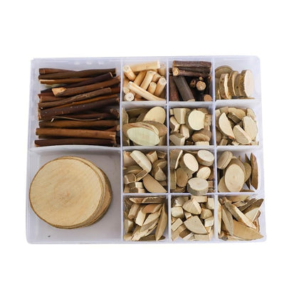 ChooseInOne Log Handmade DIY Wood Craft Kits for Kids Wooden Unfinished Toys Paint Art Garden Playset Bulk Sticks Loose Parts Materials 360g(Large)