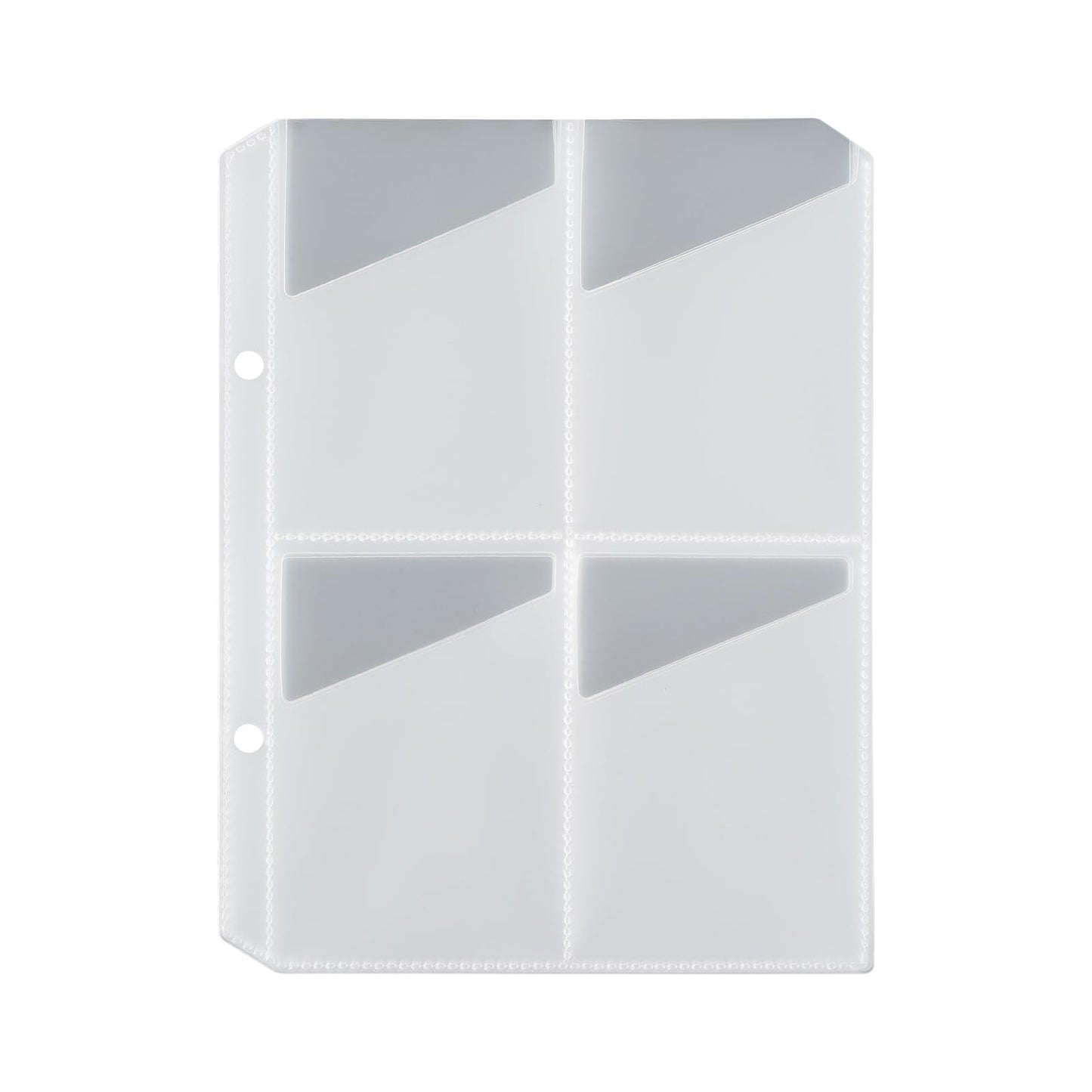 Jeachan 10 Pack 4 Pocket Sleeve for Yoto Card case, 2 Holes Fit 2 Rings Card Case Card Holder Card Binder, Transparent