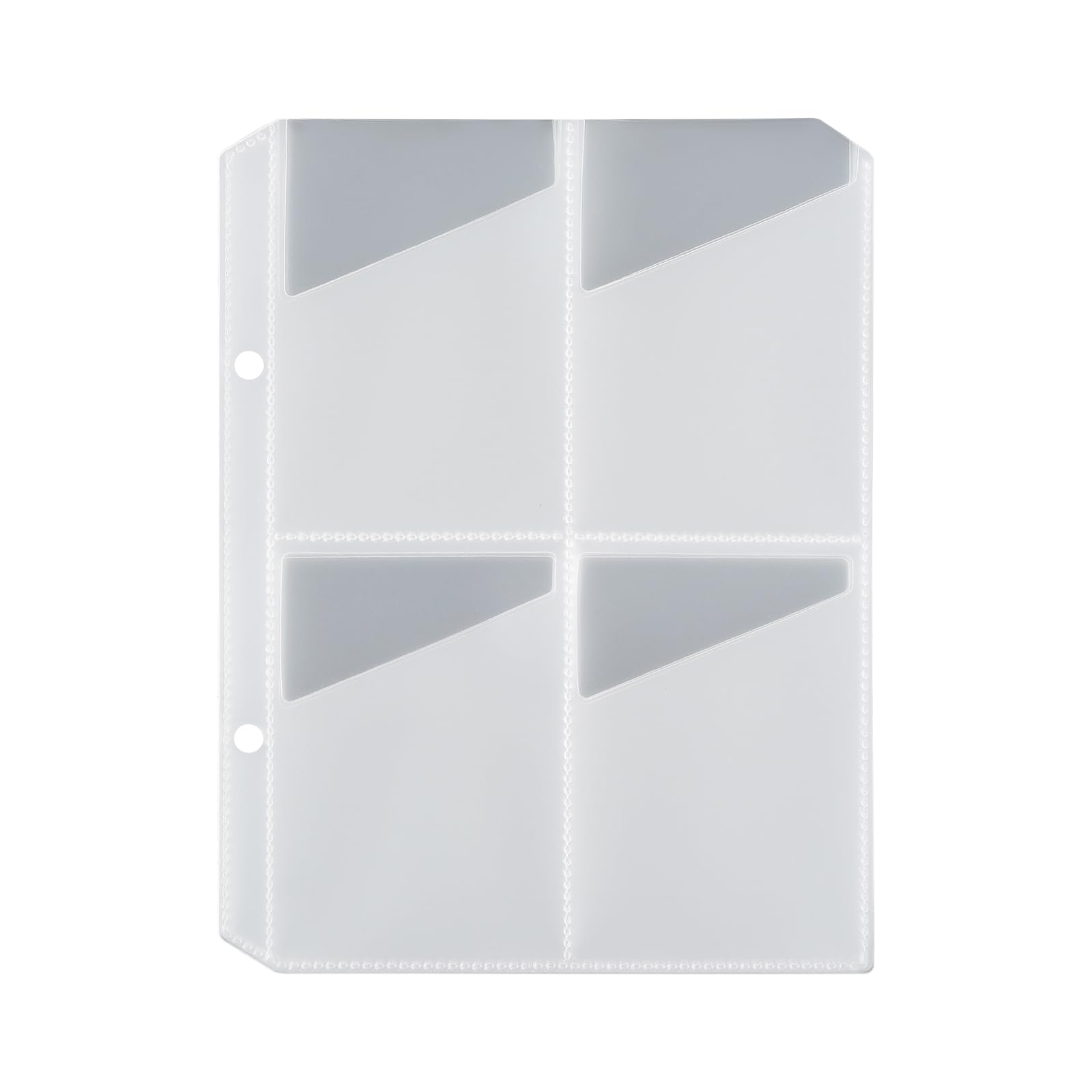 Jeachan 10 Pack 4 Pocket Sleeve for Yoto Card case, 2 Holes Fit 2 Rings Card Case Card Holder Card Binder, Transparent