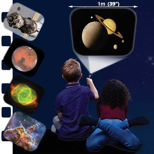 Brainstorm Toys: Space Torch and Projector, Creates Clear, Precise Images up to One Metre Wide, Fun Project Doubles as Handy Torch Flashlight, STEM