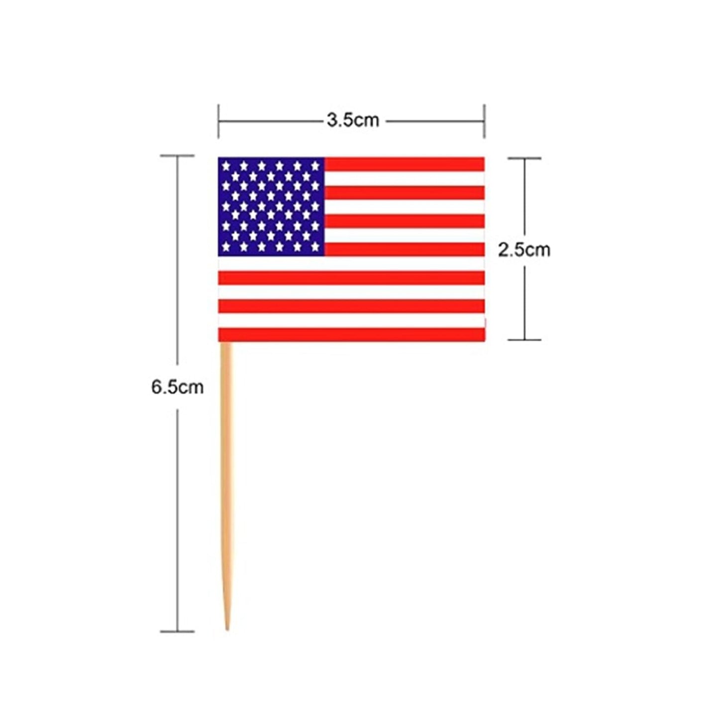 4th of July American Toothpick Flag,50PCS Cupcake Toppers,Independence Day Patriotic Cake Decorations