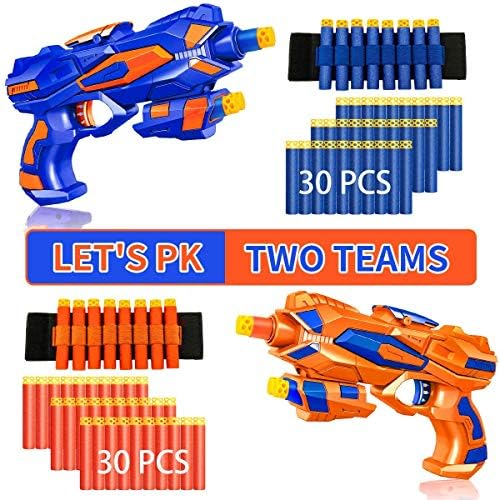 2 Pack Boys Toy Guns-Soft Foam Darts&Wrist Bands, Party Supply for Kid 3-9