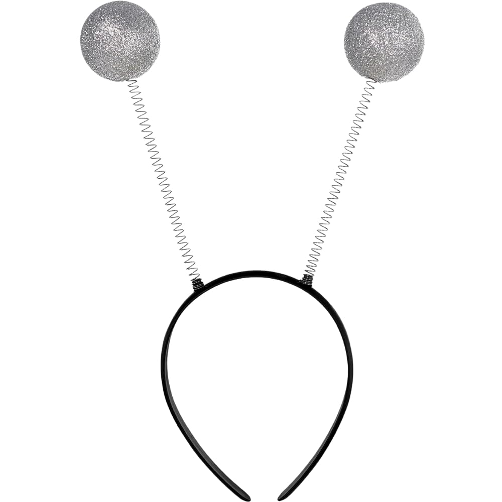 Bold & Shiny Silver Martian Antenna Head Bopper For Kids - 1 Pc - Unisex Costume Accessory, Dazzlin & Adorable - Perfect For Galactic-Themed Events
