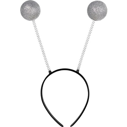 Bold & Shiny Silver Martian Antenna Head Bopper For Kids - 1 Pc - Unisex Costume Accessory, Dazzlin & Adorable - Perfect For Galactic-Themed Events