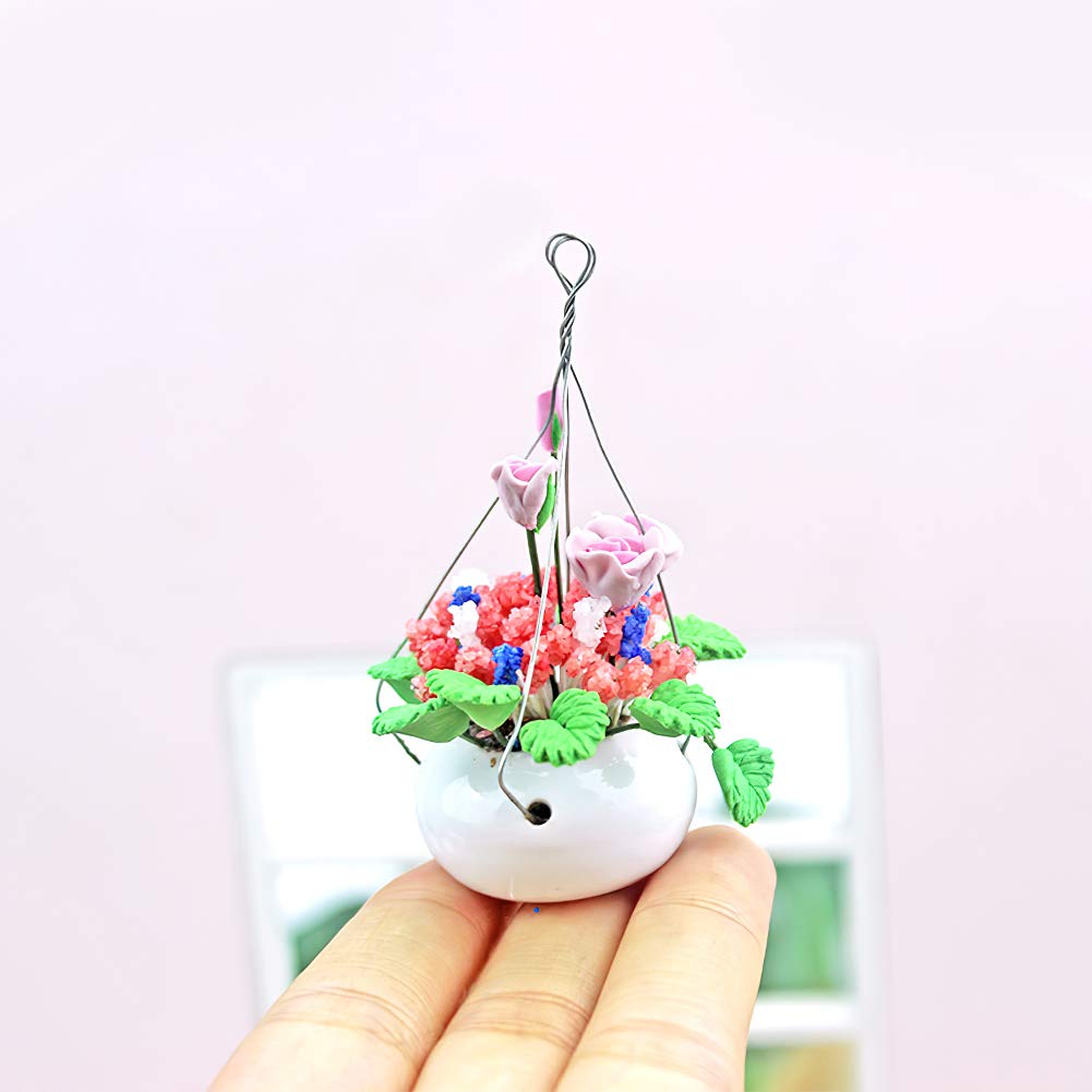 Dollhouse Decoration Plant Pots Miniature Green Potted Bonsai Models Decor,1:12 Miniature Plant