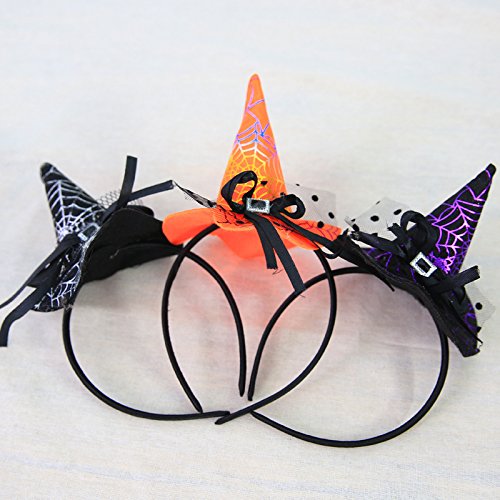 YADIRF 5 Pcs Headband Hairband Mini Pointy Witch Hat Lovely Hair Hoop Bowknot Cosplay For Funny Halloween Cosplay Costume Hair Accessories