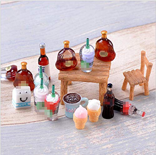 NWFashion Miniature Food Drinks Toys Bottle for Adults Childrens Pretend Play Kitchen Cooking Game Dollhouse Decor(26pcs Mix)