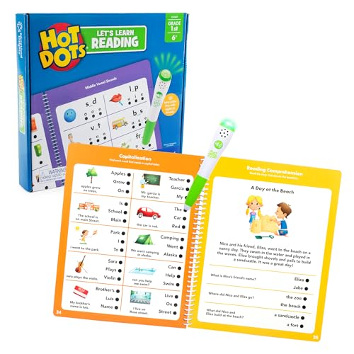 Educational Insights Hot Dots Let's Learn 1st Grade Reading, Reading Activity Workbook, Ages 6-7