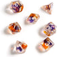 Sirius a Dice Purple, Orange Clear Dice Set