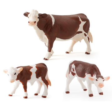 DOYIFUN Realistic Farm Cow Model Figure Toy Set, Cow Figurines Collection Playset with Farm Keepers, Farm Meadows Pasture Cow Statues Preschool