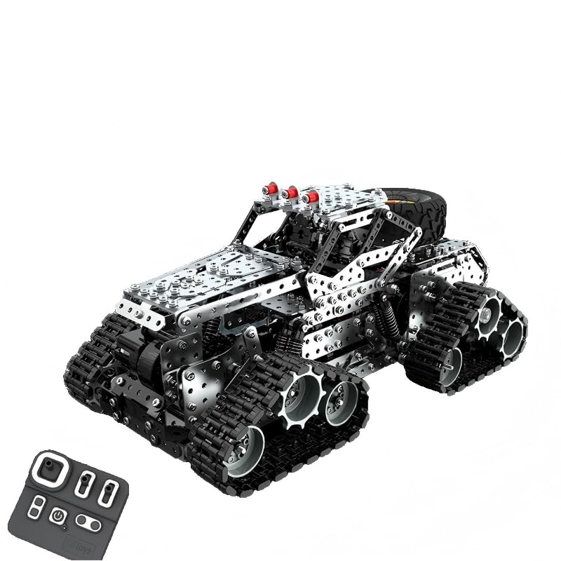 XURUYI Building Sets Stem Assembly Metal 3-D Puzzle Off-Road Model Car Building Kit Construction Set Toys Assemble Remote Control Snowmobile