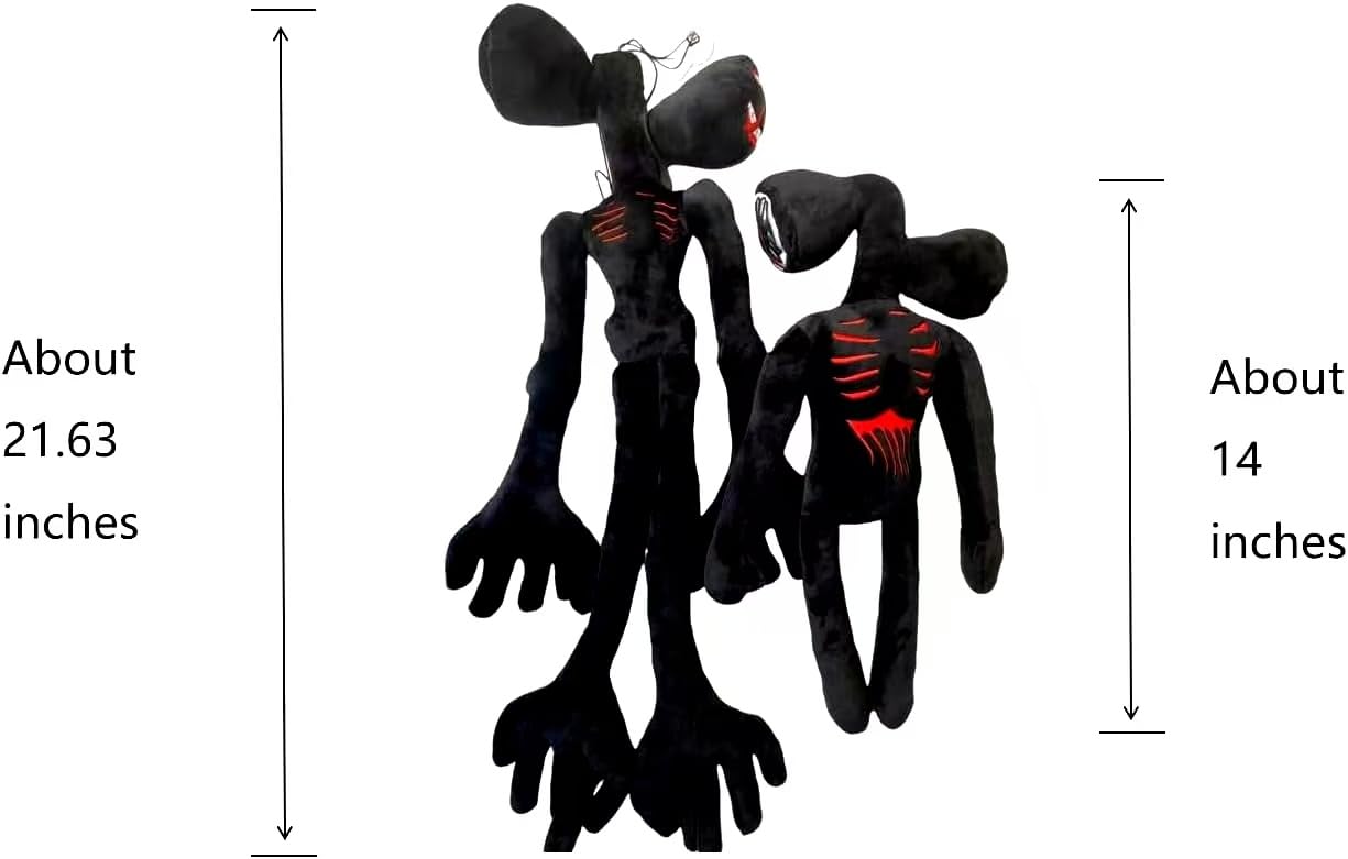 EICHIMEOW 2PCS Siren Head Plush Toys Double-Head Plush Toys (Black)