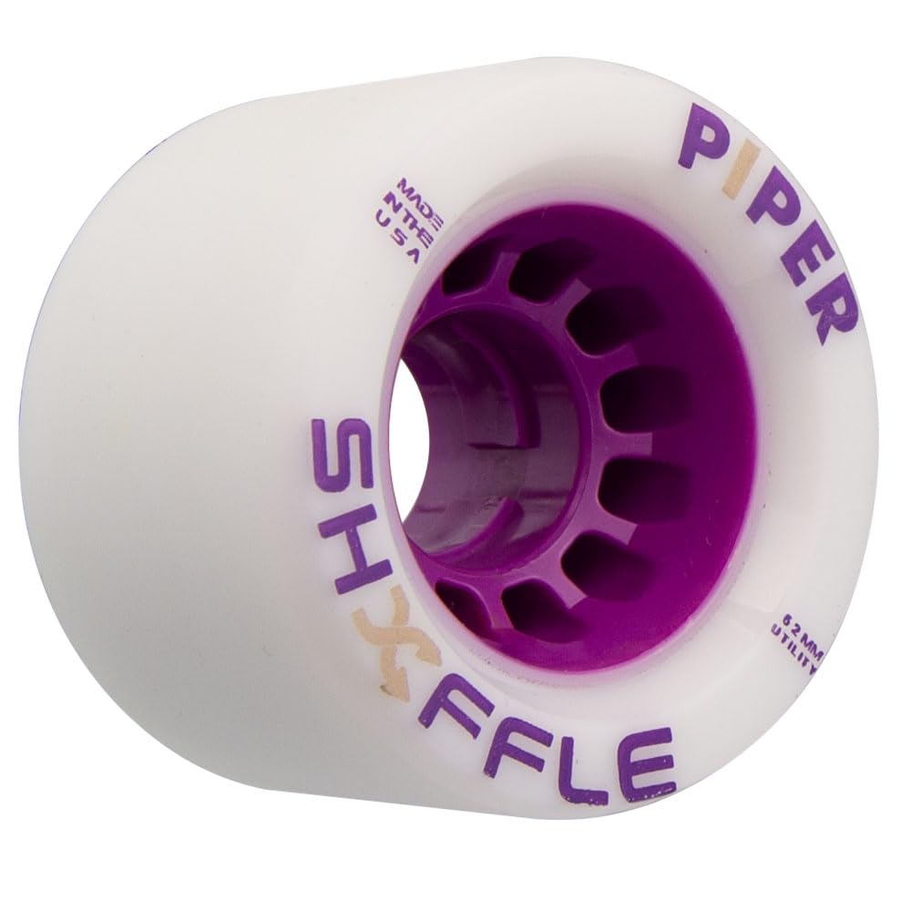 Piper Shuffle Indoor Quad Roller Skate Session Wheels (White/Purple)