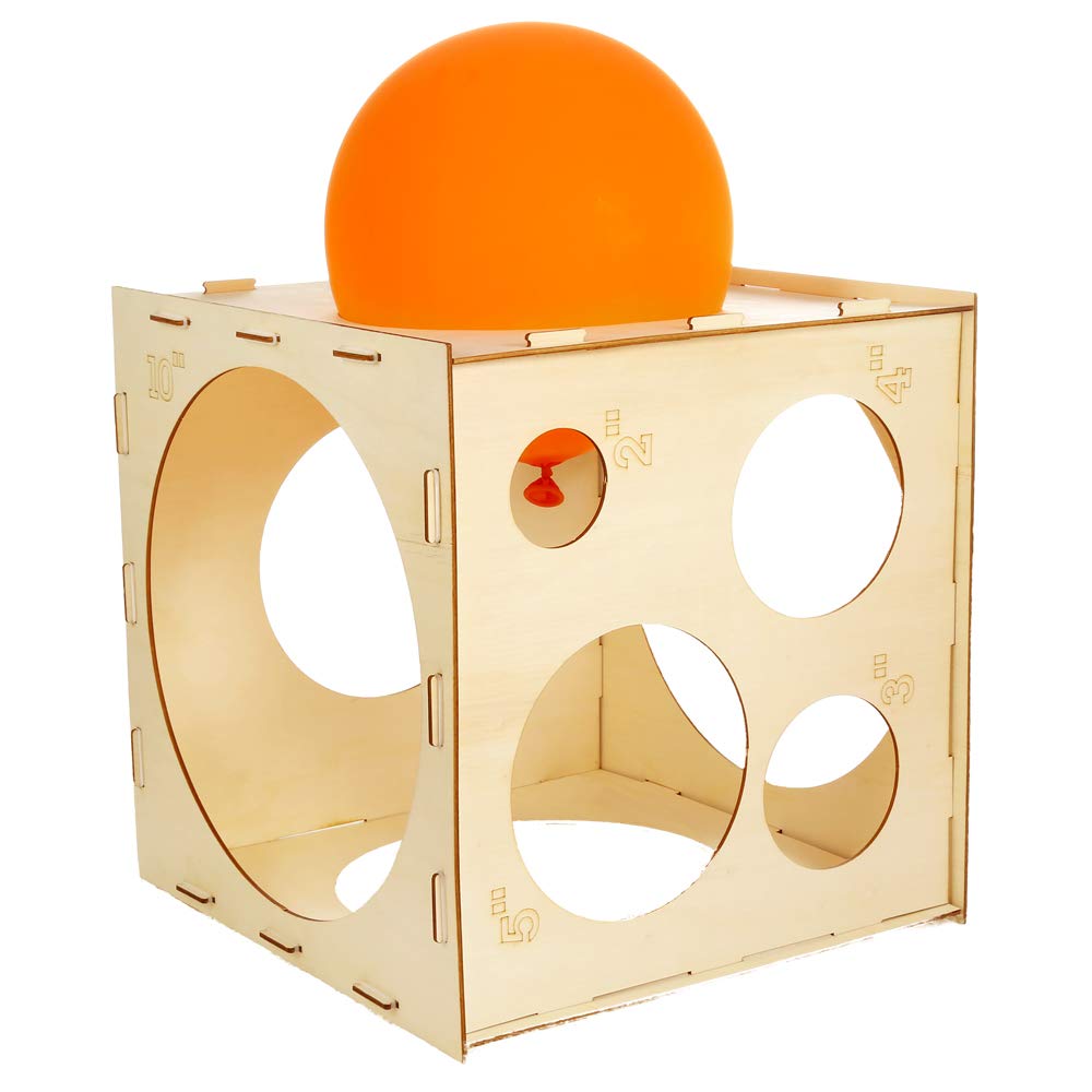 Auihiay 2-10 Inch Collapsible Wood Balloon Sizer Box Cube (9 Holes)