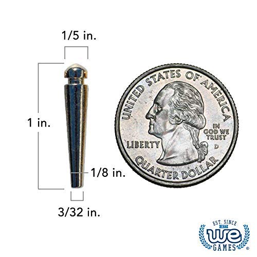 WE Games Premium Easy Grip Metal Cribbage Pegs with Tapered Design - Set of 9, Sleek and Stylish for Cribbage Boards, (3 Gold, 3 Silver, 3 Black) Fits