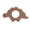 5pcs Lovely Cartoon Wood Pendant Pure Natural Animal Shape Beech Wooden Handmade Cut Pattern DIY Beading Necklace Pendant (Dinosaur)