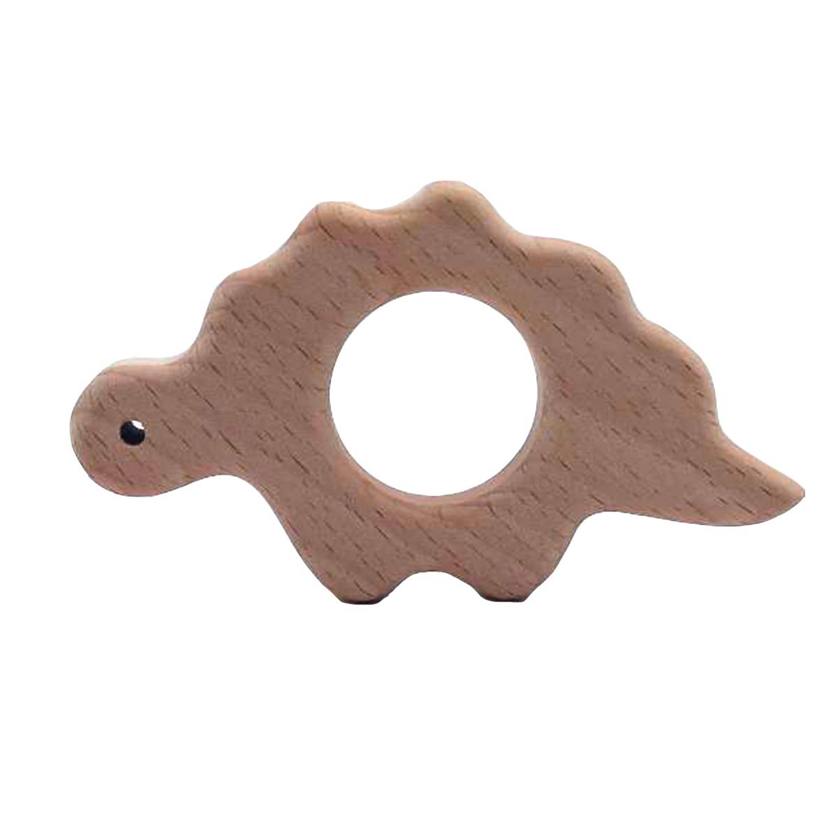 5pcs Lovely Cartoon Wood Pendant Pure Natural Animal Shape Beech Wooden Handmade Cut Pattern DIY Beading Necklace Pendant (Dinosaur)
