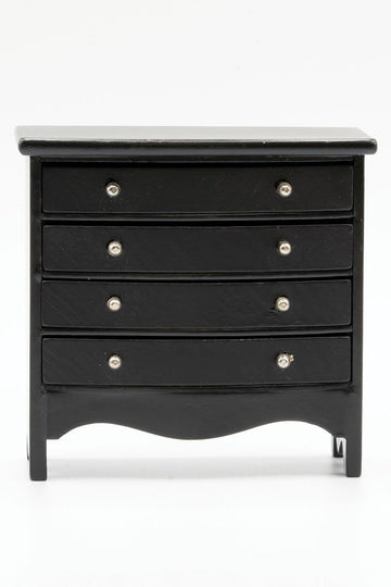 Dollhouse Miniature Chest of Drawers (Black)