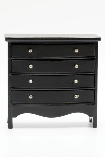 Dollhouse Miniature Chest of Drawers (Black)