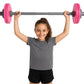 WOD Toys® Pink Barbell Mini - Adjustable Barbell Toy Weight Set for Kids Fitness, Weightlifting and Power lifting - Safe, Durable Kids Gym Workout