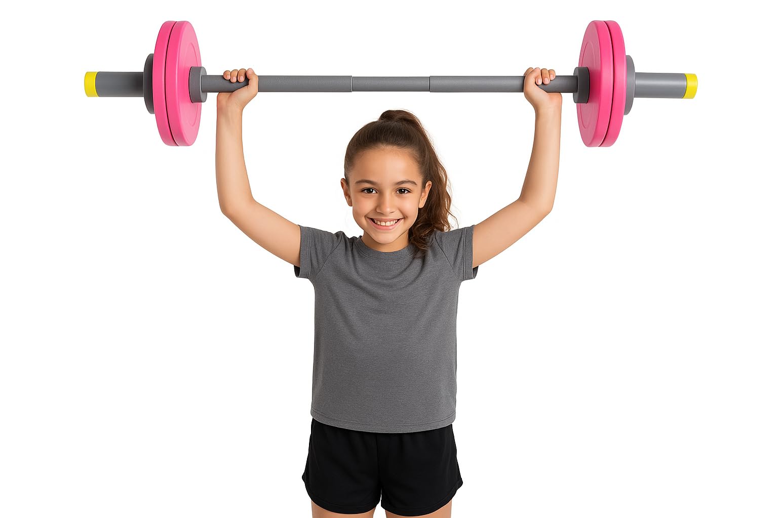 WOD Toys® Pink Barbell Mini - Adjustable Barbell Toy Weight Set for Kids Fitness, Weightlifting and Power lifting - Safe, Durable Kids Gym Workout
