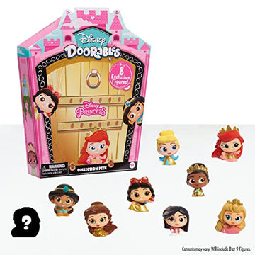 Disney Doorables Glitter and Gold Princess Collection Peek, 8 Blind Bag Inspired Collectible Figures, Kids Toys for Ages 5 Up by Just Play