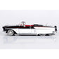 1958 Chevy Impala Convertible Lowrider Black and White with Red Interior Get Low Series 1/24 Diecast Model Car by Motormax 79025 for Unisex Adult