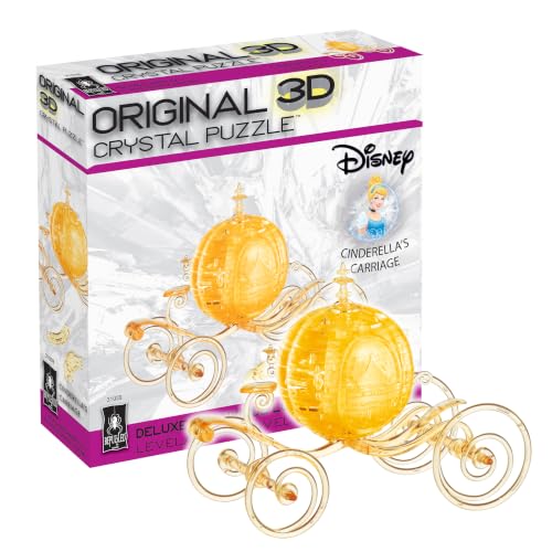 BePuzzled, Disney Cinderella's Carriage Deluxe Original 3D Crystal Puzzle, Perfect for Puzzlers Ages 12 and Up, Challenging to Complete and Beautiful