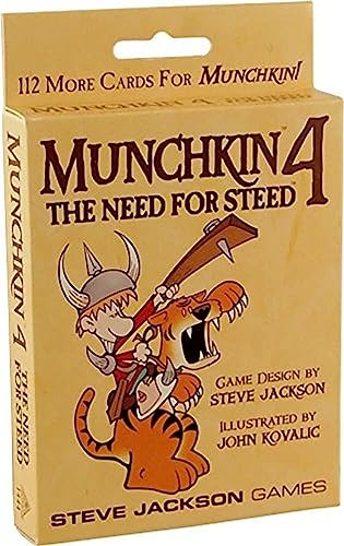 Munchkin 4 - The Need For Steed Card Game Expansion |112-Card Expansion | Adult, Kids, & Family Game | Fantasy Adventure RPG | Ages 10+ | 3-6 Players