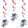 Sonic the Hedgehog Hanging Swirl Decorations (Pack of 3) - Eye-Catching Red & Blue Design, Perfect for Indoor & Outdoor Use