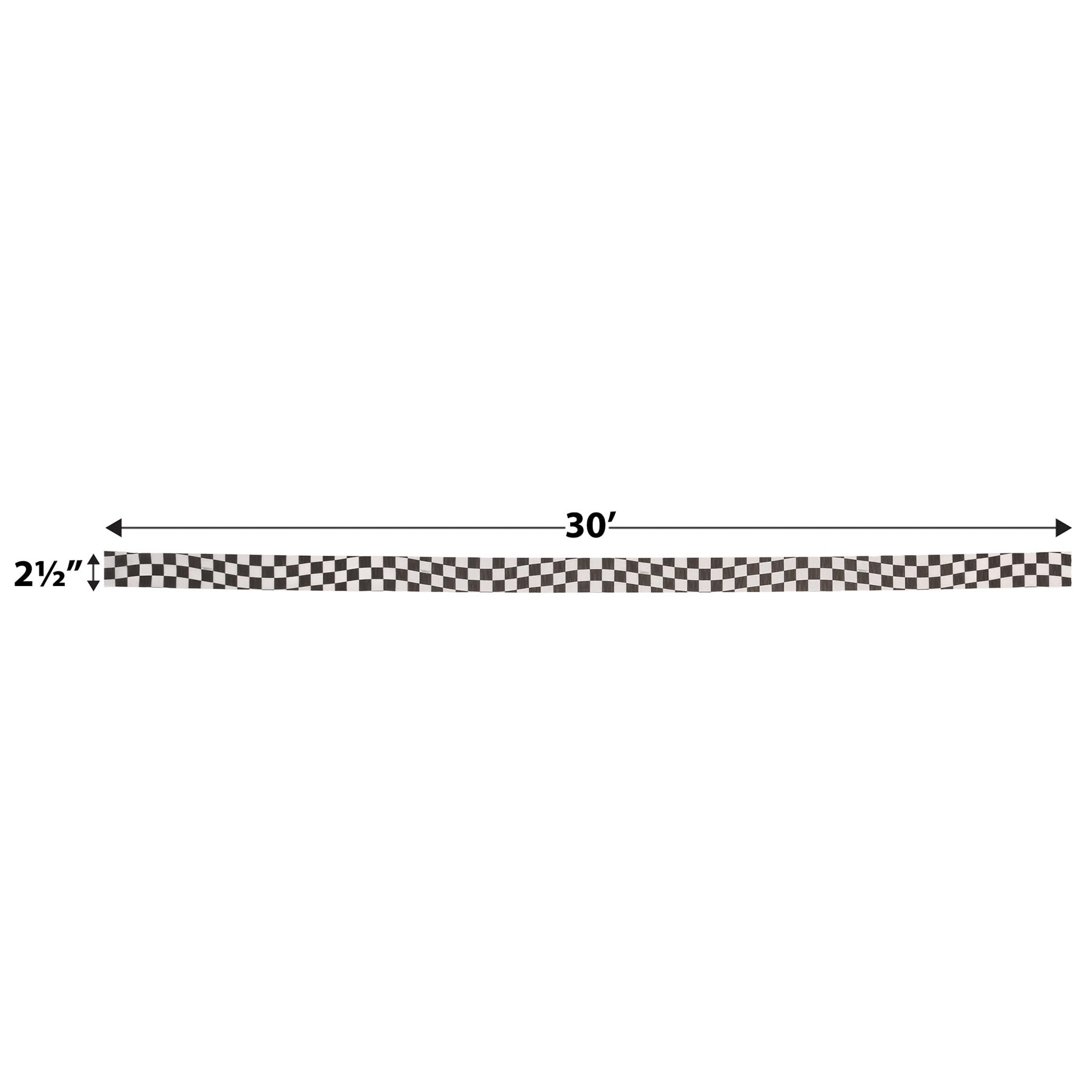 Beistle Flame Resistant Checkered Crepe Streamer, 21/2 by 30-Feet