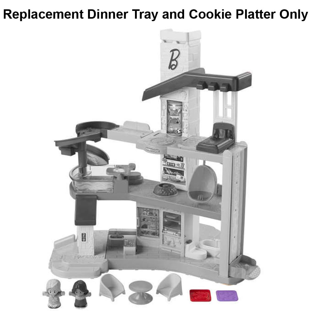 Replacement Parts for Fisher-Price Little People Playset HCF61 - Inspired by Barbie Dreamhouse - Replacement Dinner Tray and Cookie Platter