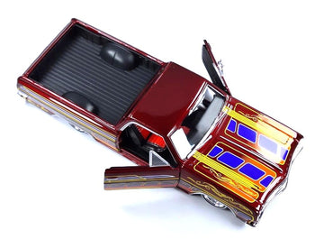 1965 El Camino Lowrider Candy Red Metallic with Graphics Lowriders Series 1/25 Diecast Model Car 32543CRD