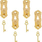 4 Set Gold 1/12 Miniature Door Knob Lock and Key Dollhouse Decoration Accessories, Dollhouse Accessories, Dollhouse Decor, Decorations