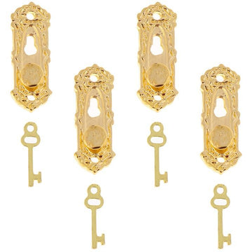 Gold 1/12 Miniature Door Knob Lock and Key Dollhouse Decoration Accessories?Dollhouse Accessories?Dollhouses Décor