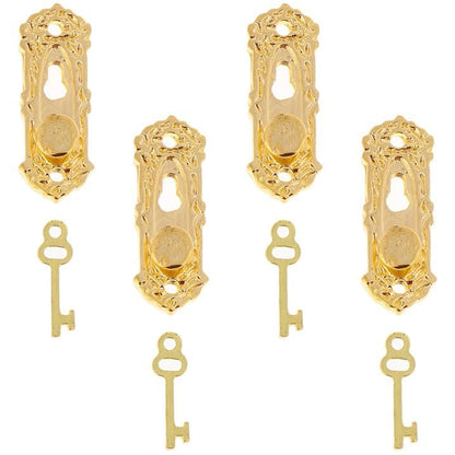 Gold 1/12 Miniature Door Knob Lock and Key Dollhouse Decoration Accessories?Dollhouse Accessories?Dollhouses Décor