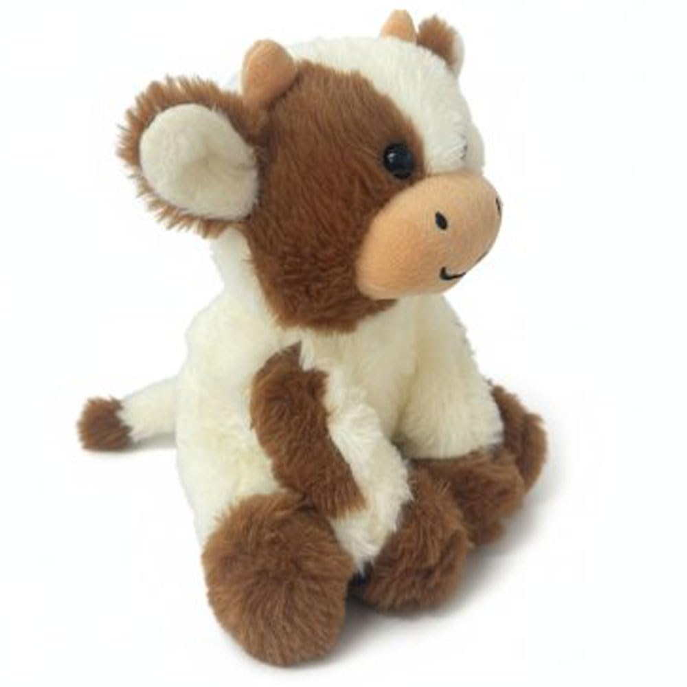 YUKOUQIAN Cow Stuffed Animal Cute Cow Plush Doll Toy 8 inch for Girls Boys Christmas (zuoniu Brown)